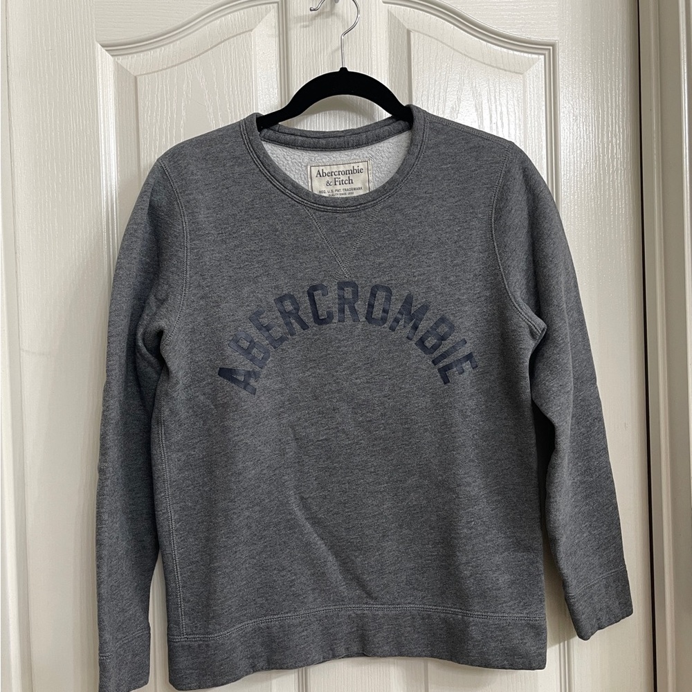 Abercrombie & Fitch Grey Logo Crewneck Sweatshirt XS